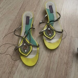 Emilio Pucci Yellow and Green Sandals